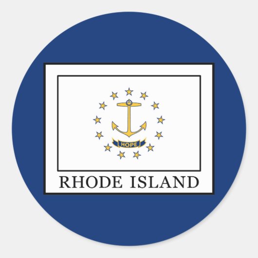 Rhode Island Ronde Sticker (Voorkant)