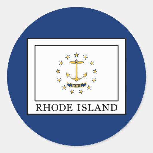 Rhode Island Ronde Sticker (Voorkant)