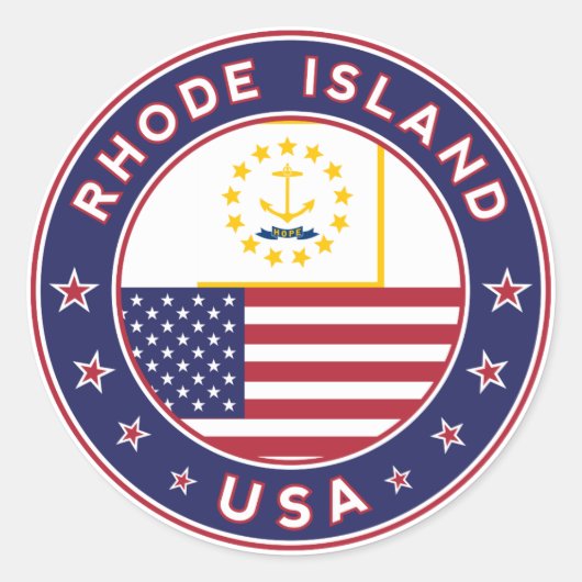 Rhode Island Ronde Sticker (Voorkant)