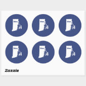 Rhode Island Ronde Sticker (Vel)
