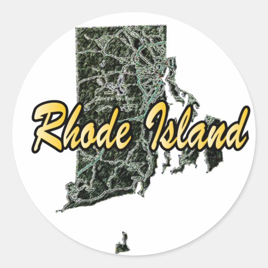 Rhode Island Ronde Sticker (Voorkant)