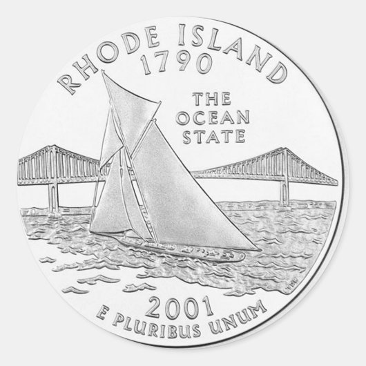 Rhode Island Ronde Sticker (Voorkant)