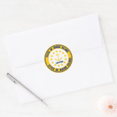 Rhode Island Round Emblem Ronde Sticker (Envelop)