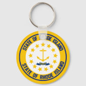 Rhode Island Round Emblem Sleutelhanger (Voorkant)