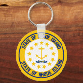 Rhode Island Round Emblem Sleutelhanger (Voorkant)
