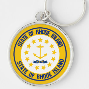 Rhode Island Round Emblem Sleutelhanger