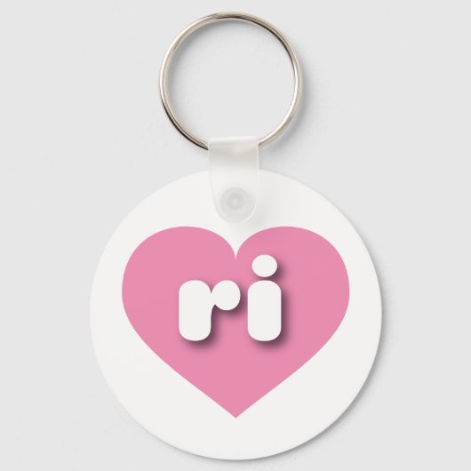 Rhode Island - roze hart - Ik hou van ri Sleutelhanger (Voorkant)