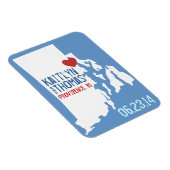 Rhode Island Save the Date - stad Magneet (Rechterzijde)