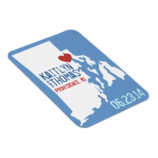 Rhode Island Save the Date - stad Magneet (Rechterzijde)