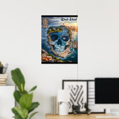 Rhode Island Schedel Kunstprint | State of Mind Poster (Thuiskantoor)