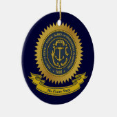 Rhode Island Seal Keramisch Ornament (Rechts)