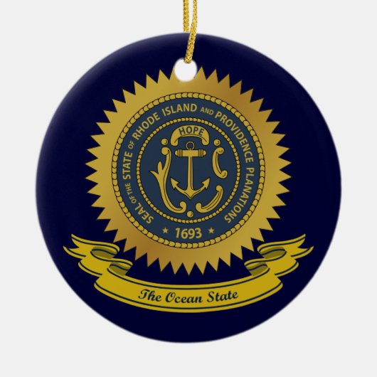 Rhode Island Seal Keramisch Ornament (Voorkant)