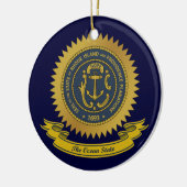 Rhode Island Seal Keramisch Ornament (Links)