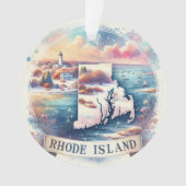 Rhode Island Sneeuwrijke Winter Kerstboom Ornament (voorkant)