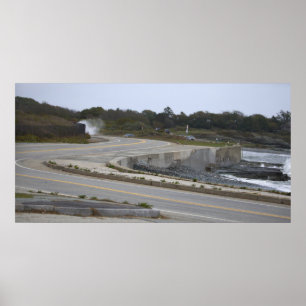 Rhode Island-snelweg bij oceaanposter Poster