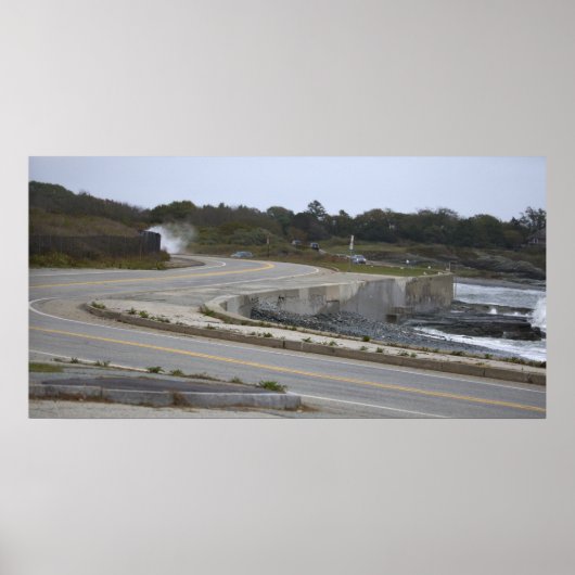 Rhode Island-snelweg bij oceaanposter Poster (Voorkant)