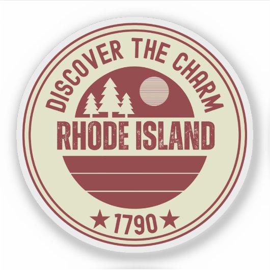 Rhode Island Souvenir - RI Staat Geschenk  Sticker (Voorkant)