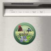 Rhode Island Staat Vogel & Bloem Magneet (Insitu (Vaatwasser))
