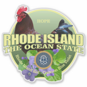Rhode Island Staat Vogel & Bloem Sticker