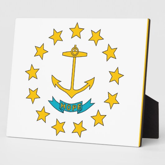 Rhode Island Staatsvlag Plaquette Fotoplaat (Zijkant)
