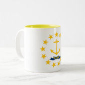 Rhode Island Staatsvlag Tweekleurige Koffiemok (Voorkant links)
