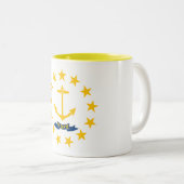 Rhode Island Staatsvlag Tweekleurige Koffiemok (Voorkant rechts)