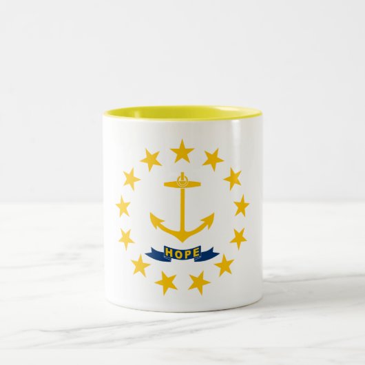 Rhode Island Staatsvlag Tweekleurige Koffiemok (Center)