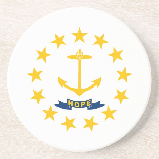 Rhode Island Staatsvlag Zandsteen Onderzetter (Voorkant)