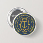 Rhode Island Staatszegel Ronde Button 5,7 Cm (Voorkant /achterkant)