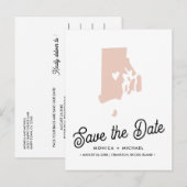 RHODE ISLAND State Destination Weddenschap IEDERE  Aankondigingskaart (Voorkant / Achterkant)