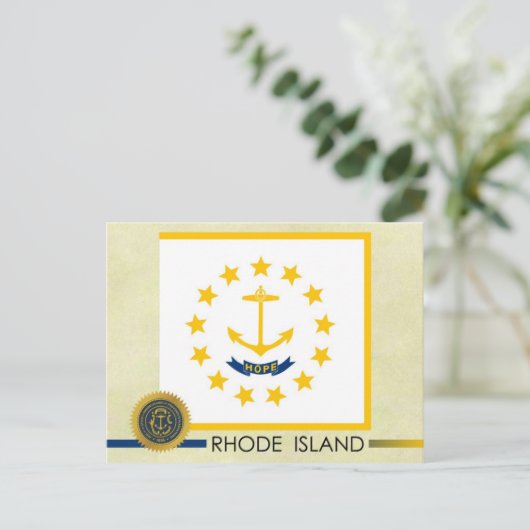 Rhode Island State Flag and Seal Briefkaart (Staand voorkant)