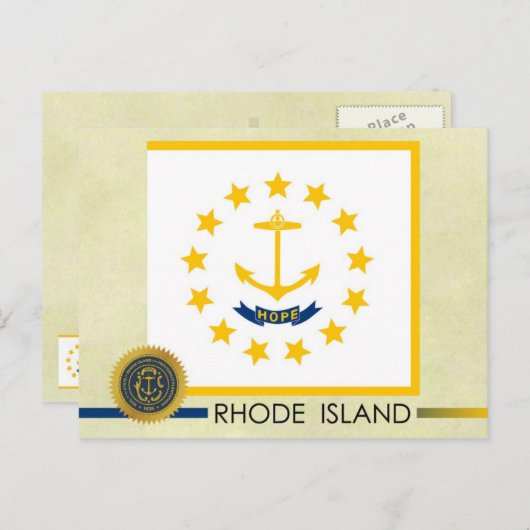 Rhode Island State Flag and Seal Briefkaart (Voorkant / Achterkant)