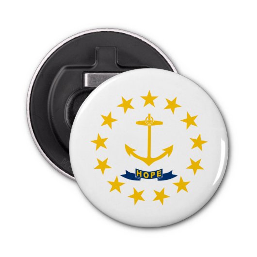 Rhode Island State Flag Button Flesopener (Voorkant)