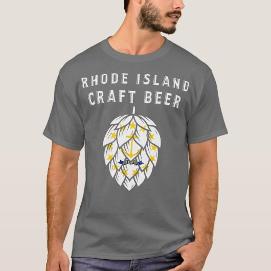 Rhode Island State Flag Craft Bier Liefhebbers T-shirt (Voorkant)