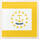 Rhode Island State Flag Design Decor Glazen Onderzetter (Voorkant)