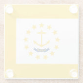 Rhode Island State Flag Design Decor Glazen Onderzetter (Achterkant)