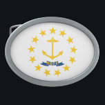 Rhode Island State Flag Gesp<br><div class="desc">Patriottische Rhode Island staatsvlag.</div>