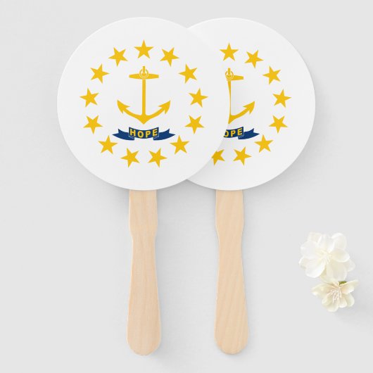 Rhode Island State Flag Handwaaier (Voorkant en achterkant)