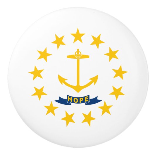 Rhode Island State Flag Keramische Knop (Voorkant)