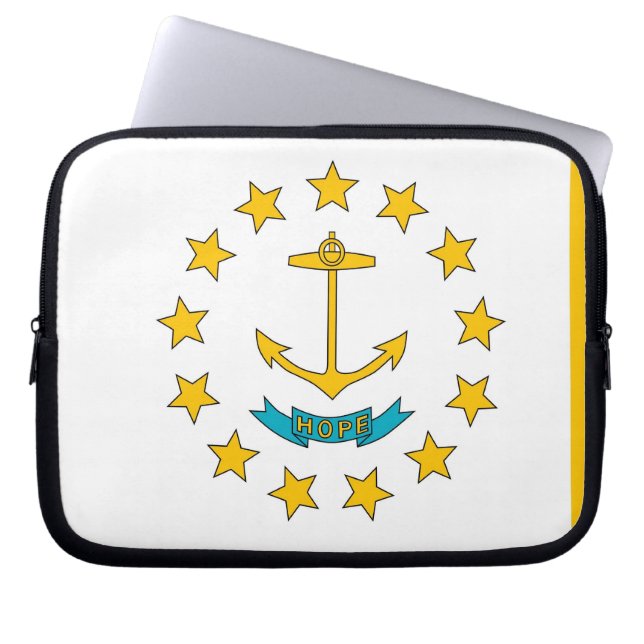 Rhode Island State Flag Laptop Slaper Laptop Sleeve (Voorkant)