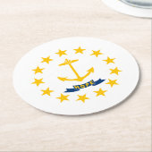 Rhode Island State Flag Ronde Kartonnen Onderzetter (Gebogen)