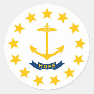 Rhode Island State Flag Ronde Sticker