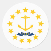 Rhode Island State Flag Ronde Sticker (Voorkant)