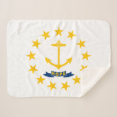 Rhode Island State Flag Sherpa Deken (Voorkant (horizontaal))