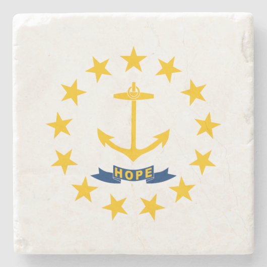 Rhode Island State Flag Stenen Onderzetter (Voorkant)