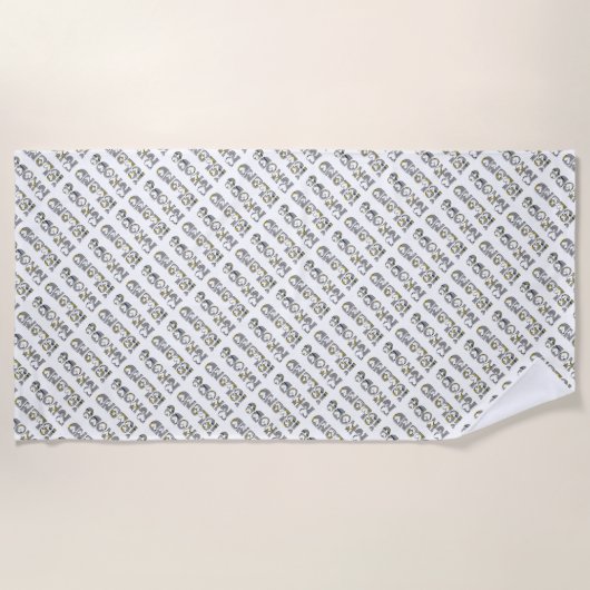 Rhode Island State Flag Typography Pattern USA Strandlaken (Voorkant)