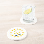 Rhode Island State Flag Zandsteen Onderzetter (Zijkant)