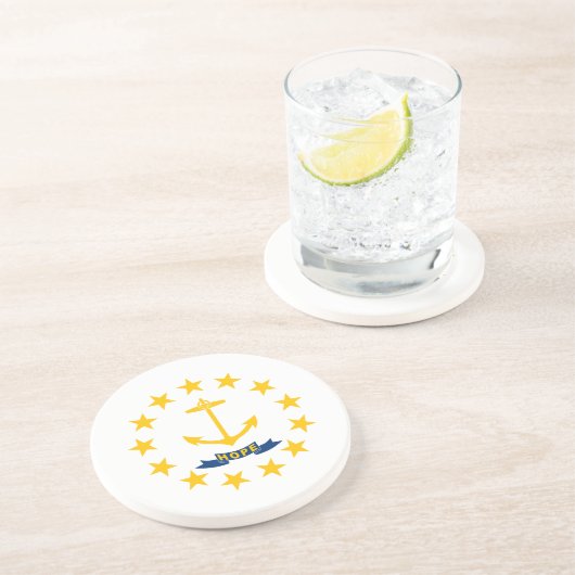 Rhode Island State Flag Zandsteen Onderzetter (Zijkant)