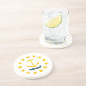 Rhode Island State Flag Zandsteen Onderzetter (Zijkant)