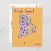 Rhode Island State Flower Collage Map Briefkaart (Voorkant / Achterkant)